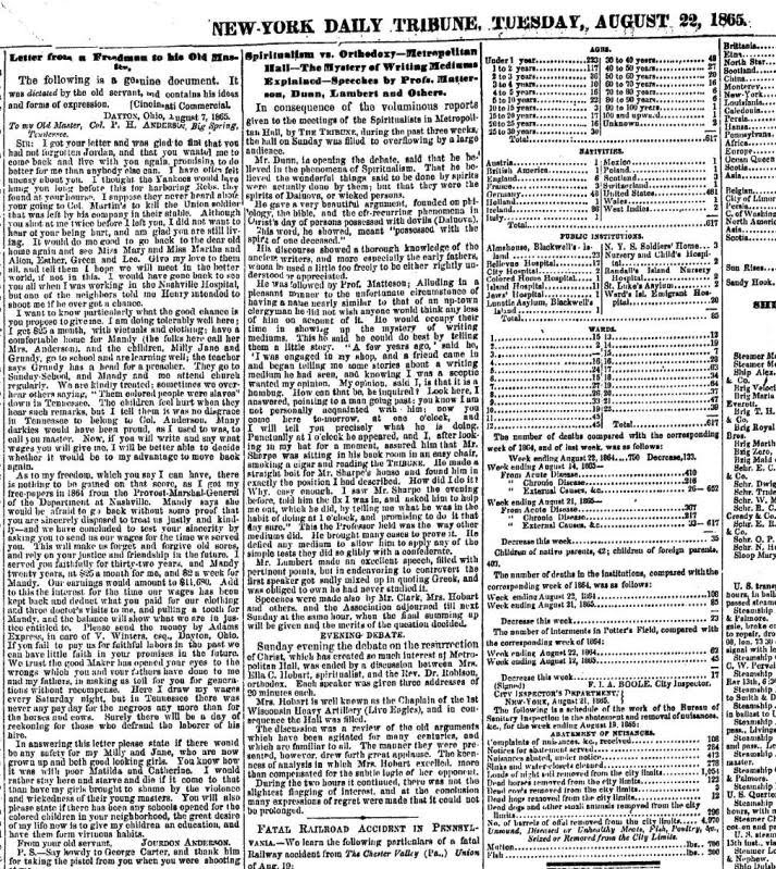 Carta de un esclavo a su antiguo amo : Quien lo diria